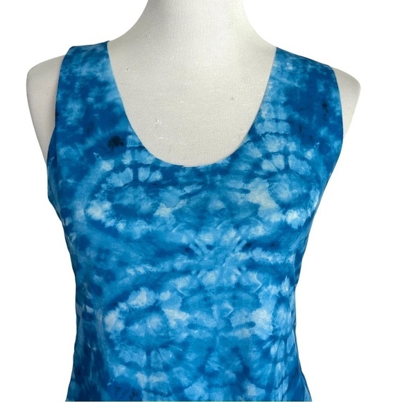 Onzie Flow Womens Yoga Pura Vida Tie Dye Tank Top One Size Blue Cross Back - Picture 3 of 10